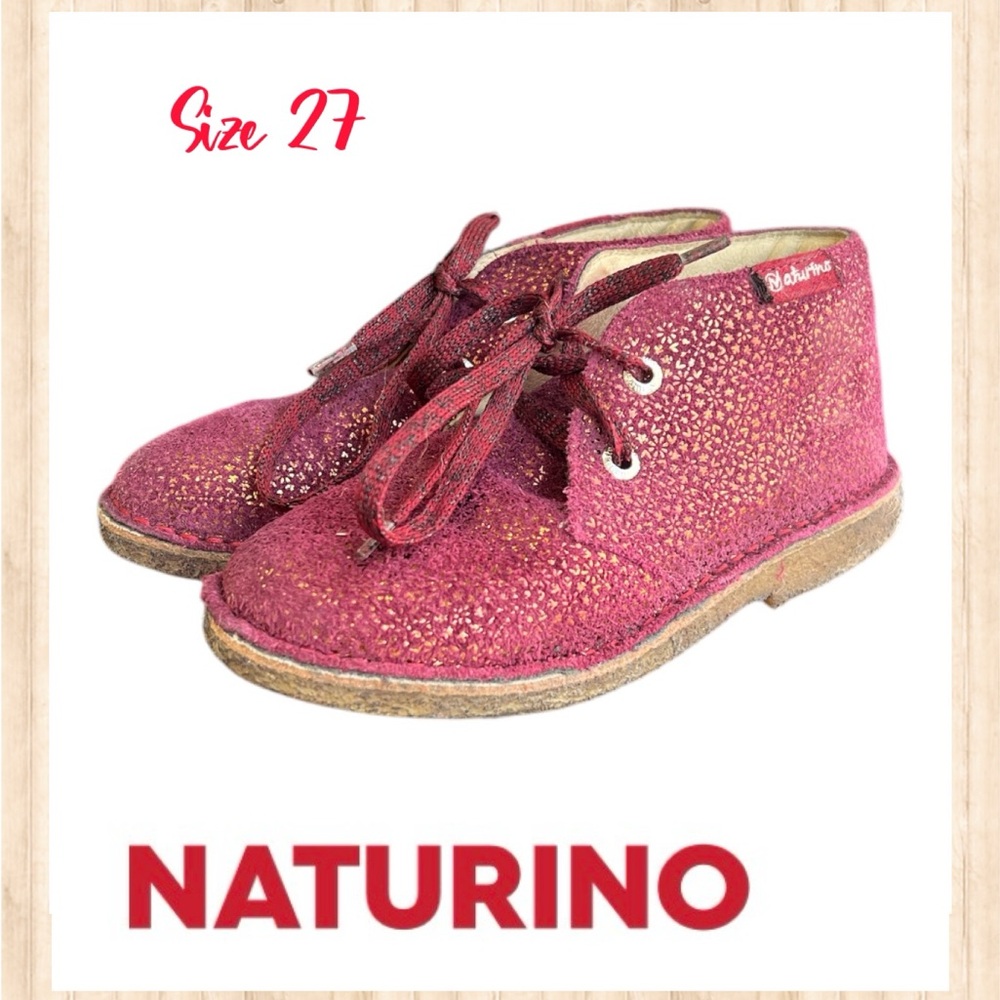 Naturino size 27 red suede bootie